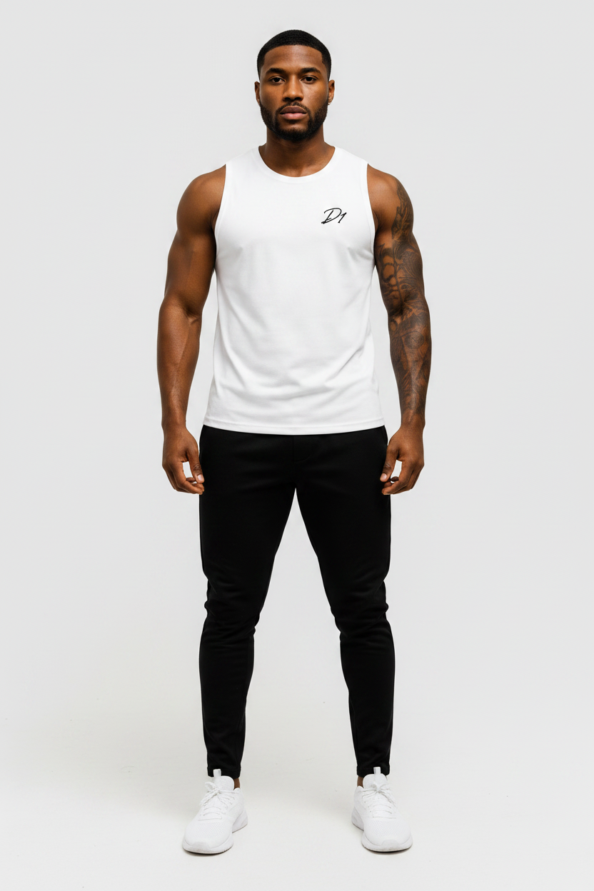 White Mens Tank Front