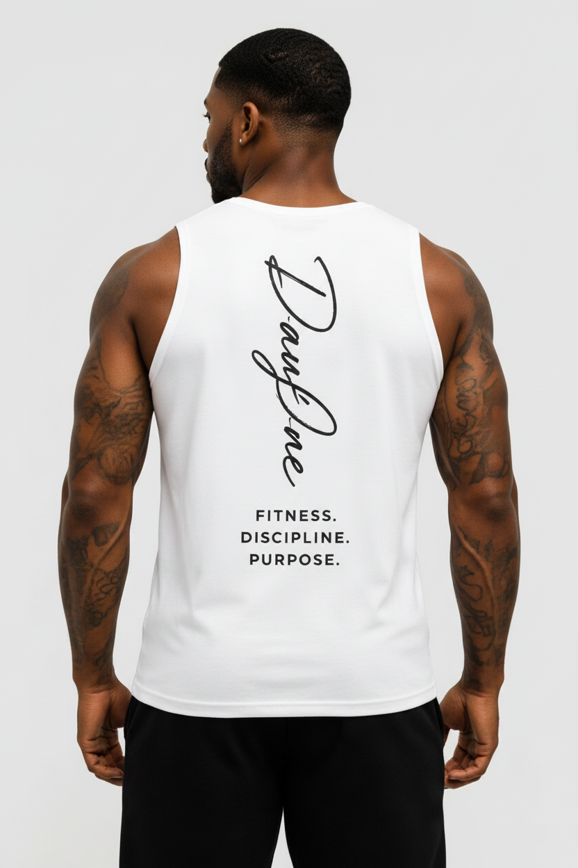 White Mens Tank Back